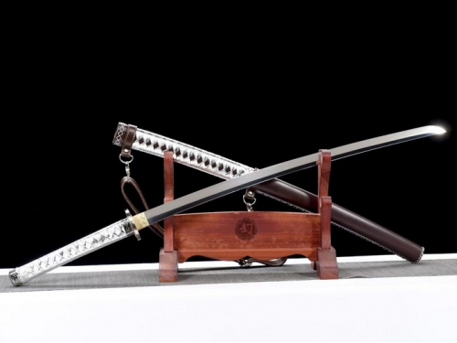 镜面背带银装武士刀